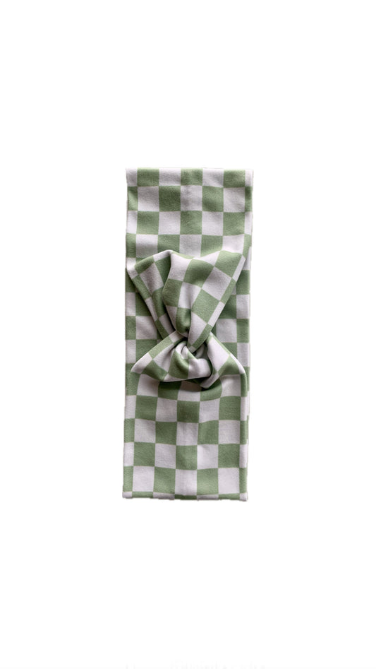 Soft Green Checker Narrow Twist