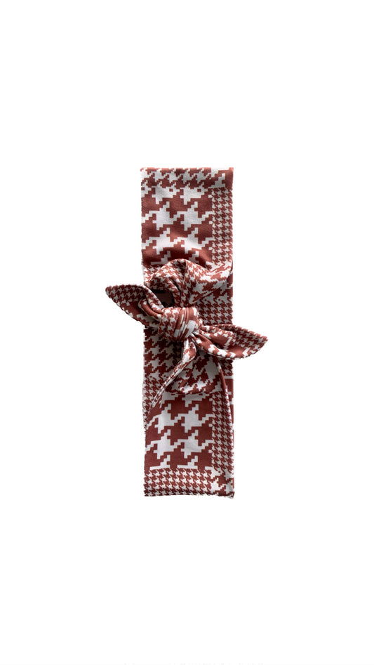 Rust Houndstooth Wide Tie