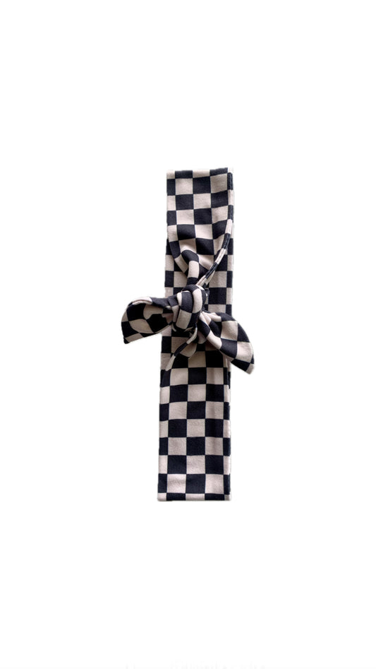 Beige & Black Checker Tie