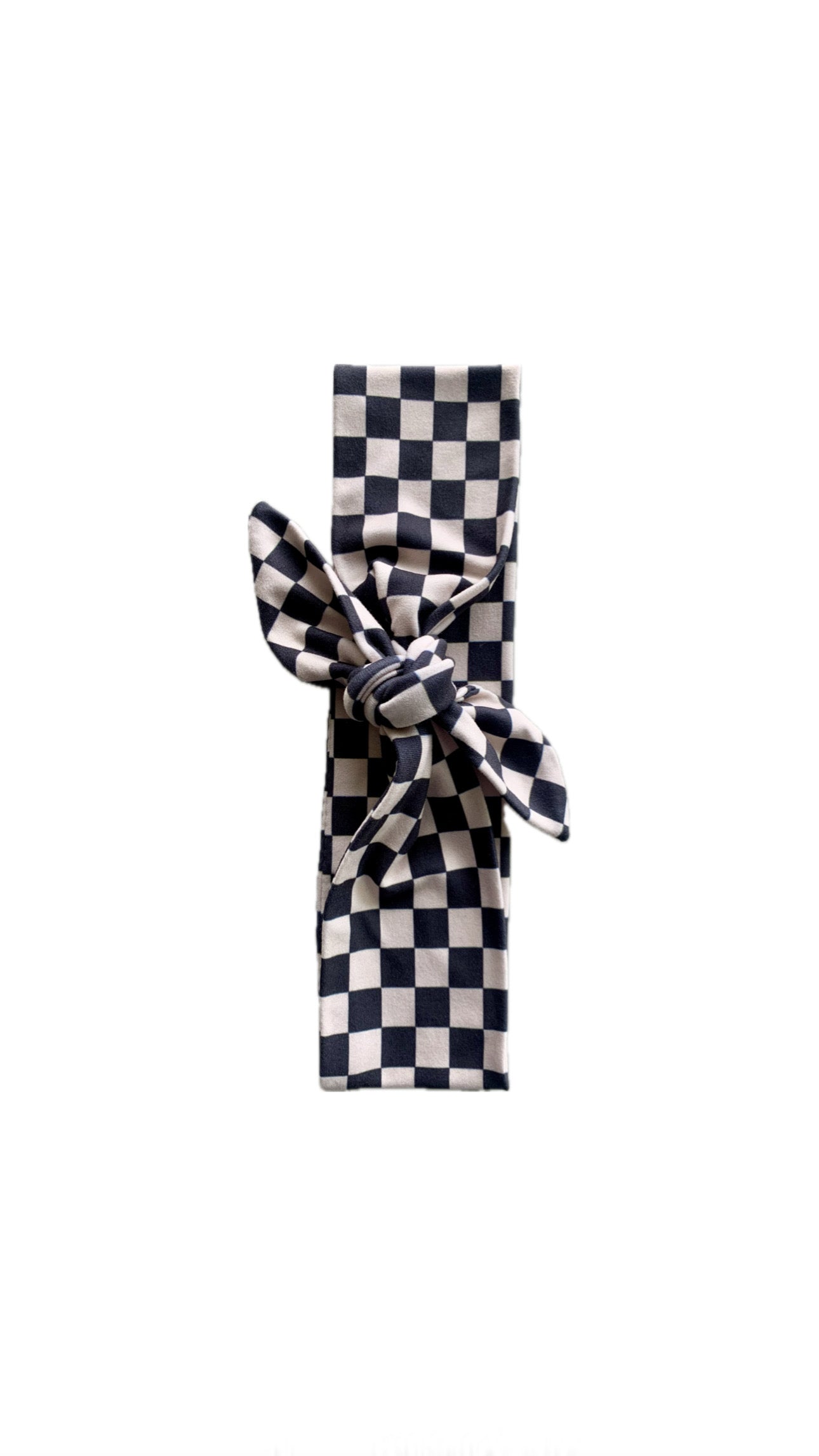 Beige & Black Checker Wide Tie