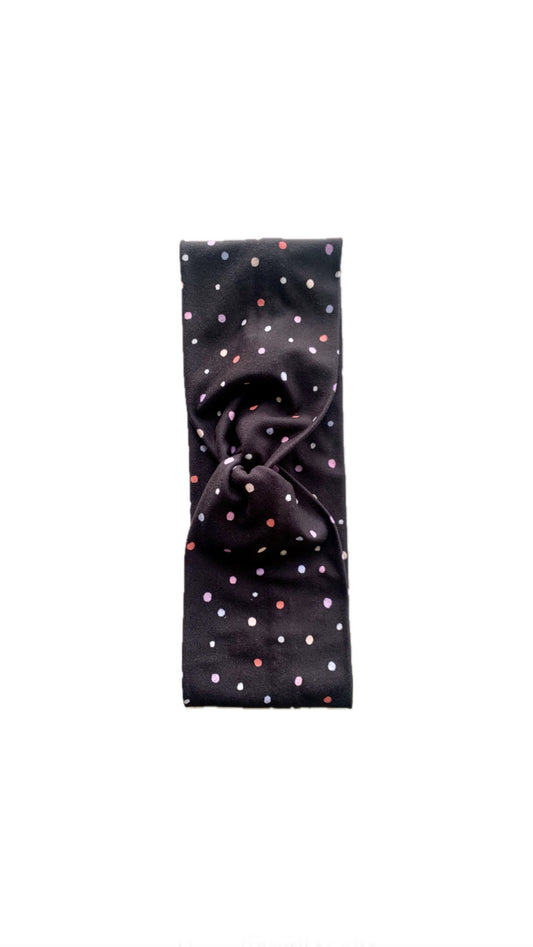 Black Confetti Dots Narrow Twist